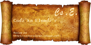 Csóka Elemér névjegykártya