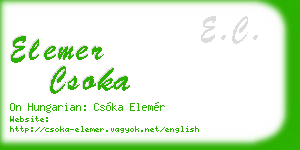 elemer csoka business card