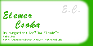 elemer csoka business card